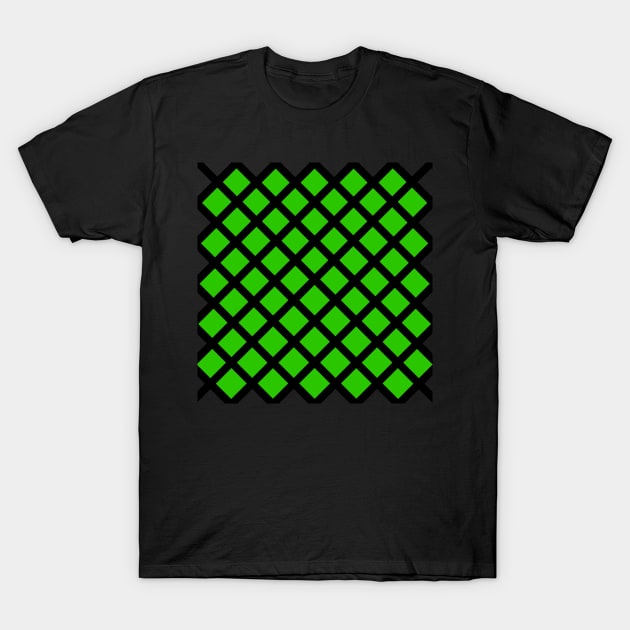 Pattern Chessboard Black And Green T-Shirt by 29 hour design